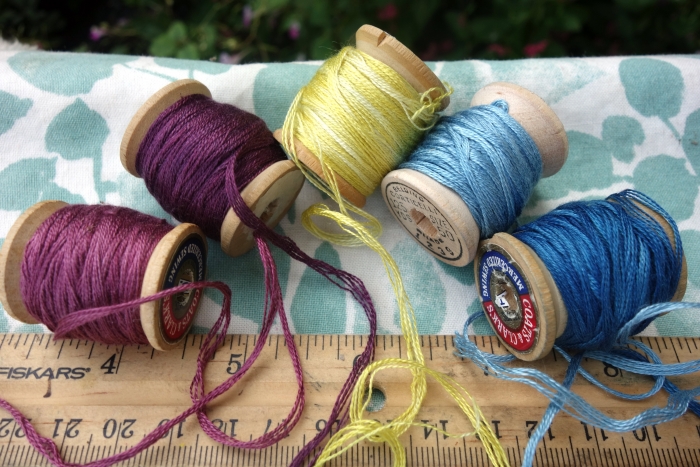 cotton embroidery floss and natural dyes