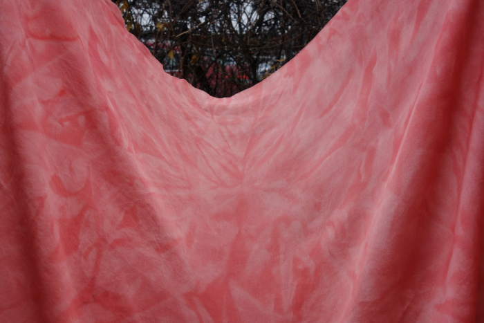 madder dyed silk charmeuse fabric