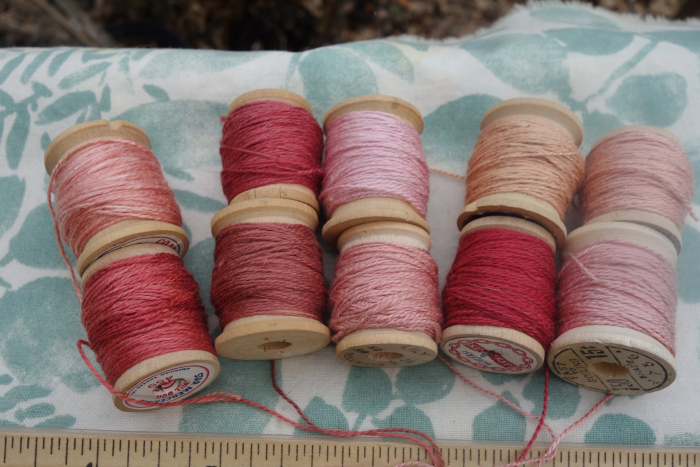 madder dyed silk embroidery thread