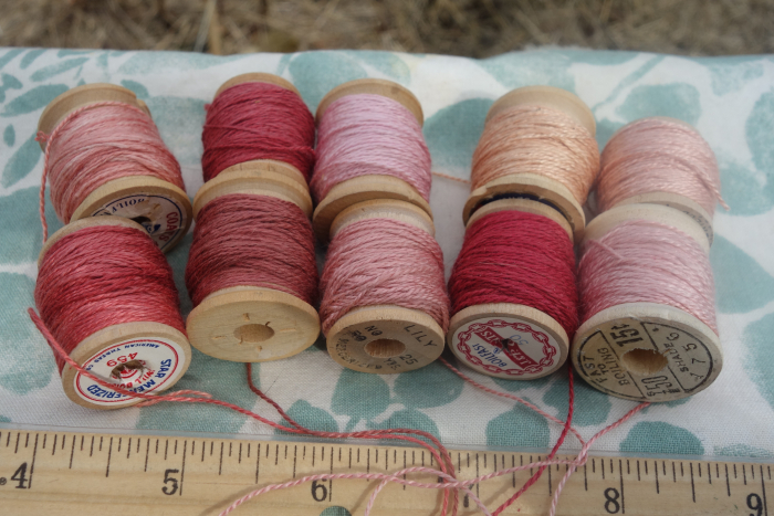 madder dyed silk embroidery thread