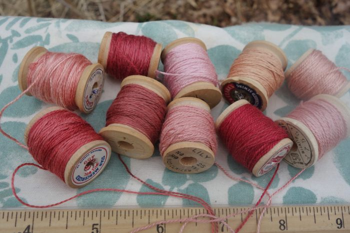 madder dyed silk embroidery thread