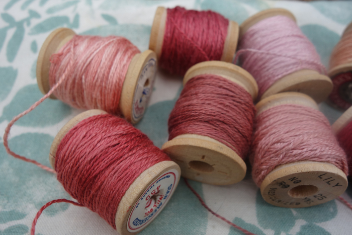 madder dyed silk embroidery thread