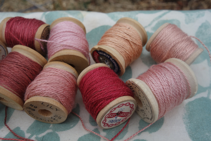 madder dyed silk embroidery thread