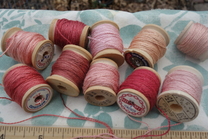 madder dyed silk embroidery thread