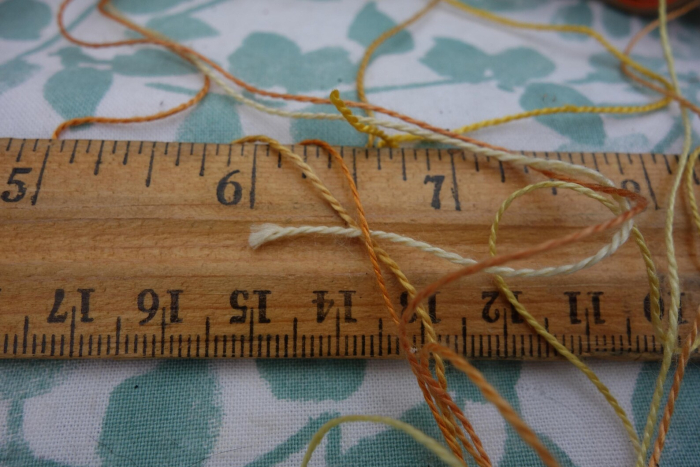 plant dyed yellow and orange silk embroidery thread