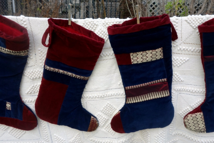 velvet Christmas stockings