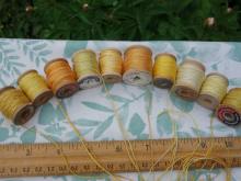 yellow and orange plant dyed silk threads
