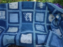 indigo shibori patchwork quilt