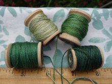 plant dyed green silk embroidery thread