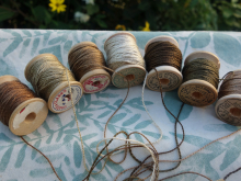 silk embroidery thread dyed with walnut hulls