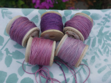 lilac and violet naturally dyed silk embroidery thread