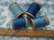 indigo dyed silk embroidery threads