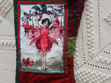 flower fairy patchwork Christmas stocking