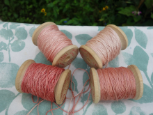 madder dyed pink silk embroidery thread