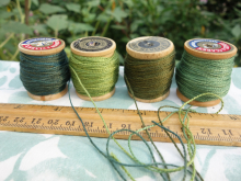naturally dyed green embroidery silk