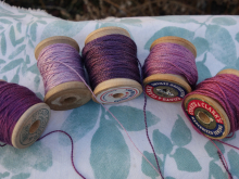 purple and lavender naturally dyed silk thread