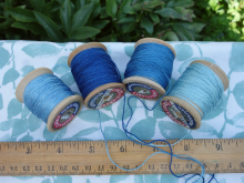indigo dyed silk embroidery threads