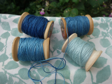 indigo dyed silk embroidery threads