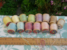naturally dyed silk thread pastel shades