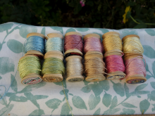 naturally dyed pastel shades sik embroidery thread 10 yards each