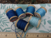 indigo dyed silk embroidery thread