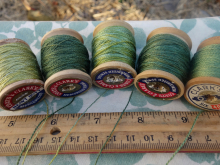 naturally dyed green silk embroidery thread