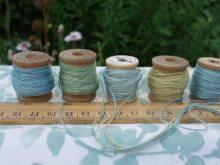 silk embroidery thread dyed with fresh indigo leaves